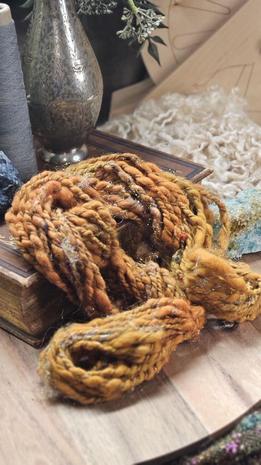 Handspun Bulky Art Yarn - 28 yards | 2.1 ounces - Botticelli Portrait 05