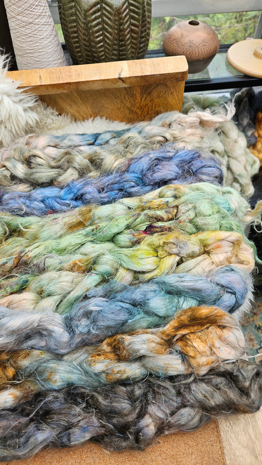 CANTERBURY Hand-Dyed Fine Hemp for fiber art, texture blending, and papermaking - 2 ounces | 57 grams