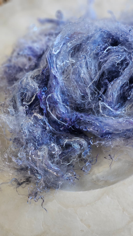 DOLOSTONE - hand-dyed eucalyptus crimp faux-silk for art yarn embellishing, fiber blending, felting, and papermaking - 2 oz | 57 g