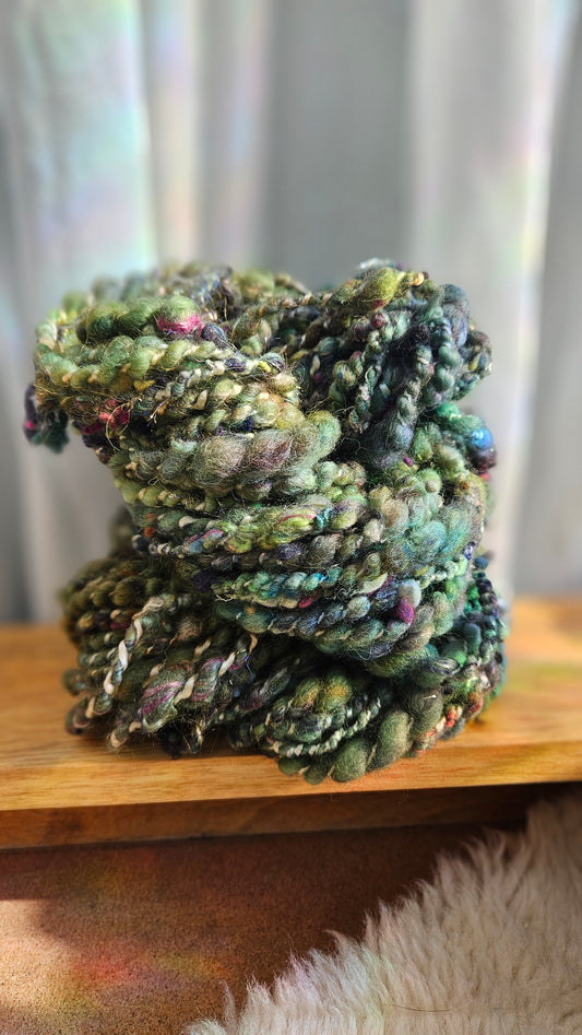 RIVER HYMN - Bulky Handspun Art Yarn XL Skein - 40 yards | 4 ounces | 113 grams