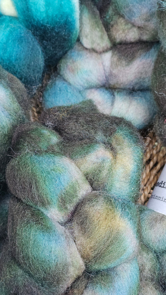 Mallard - hand dyed domestic wool roving for felting and blending - 2 ounces | 57 grams