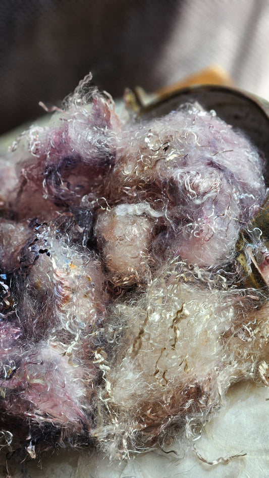 MORGANITE - hand-dyed eucalyptus crimp faux-silk for art yarn embellishing, fiber blending, felting, and papermaking - 2 oz | 57 g