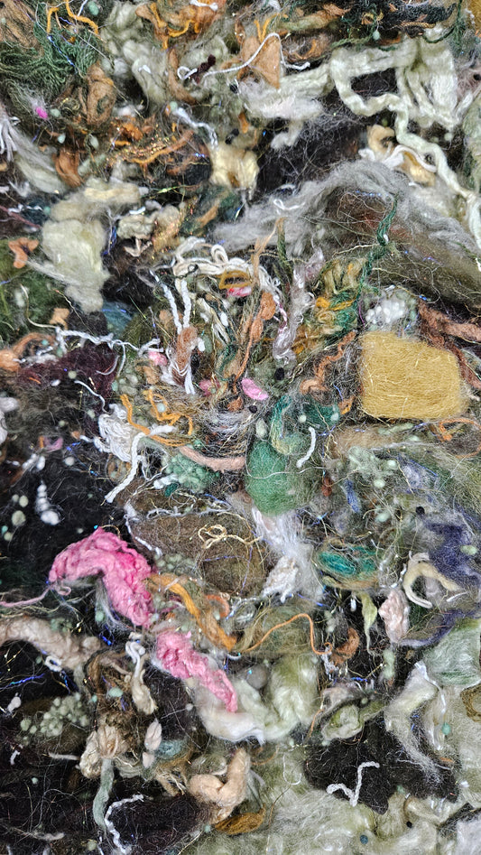 EMERALD - limited edition Mucha Art Nouveau inspired alpaca bamboo texture mix for fiber blending and felting - 3 oz | 85 g