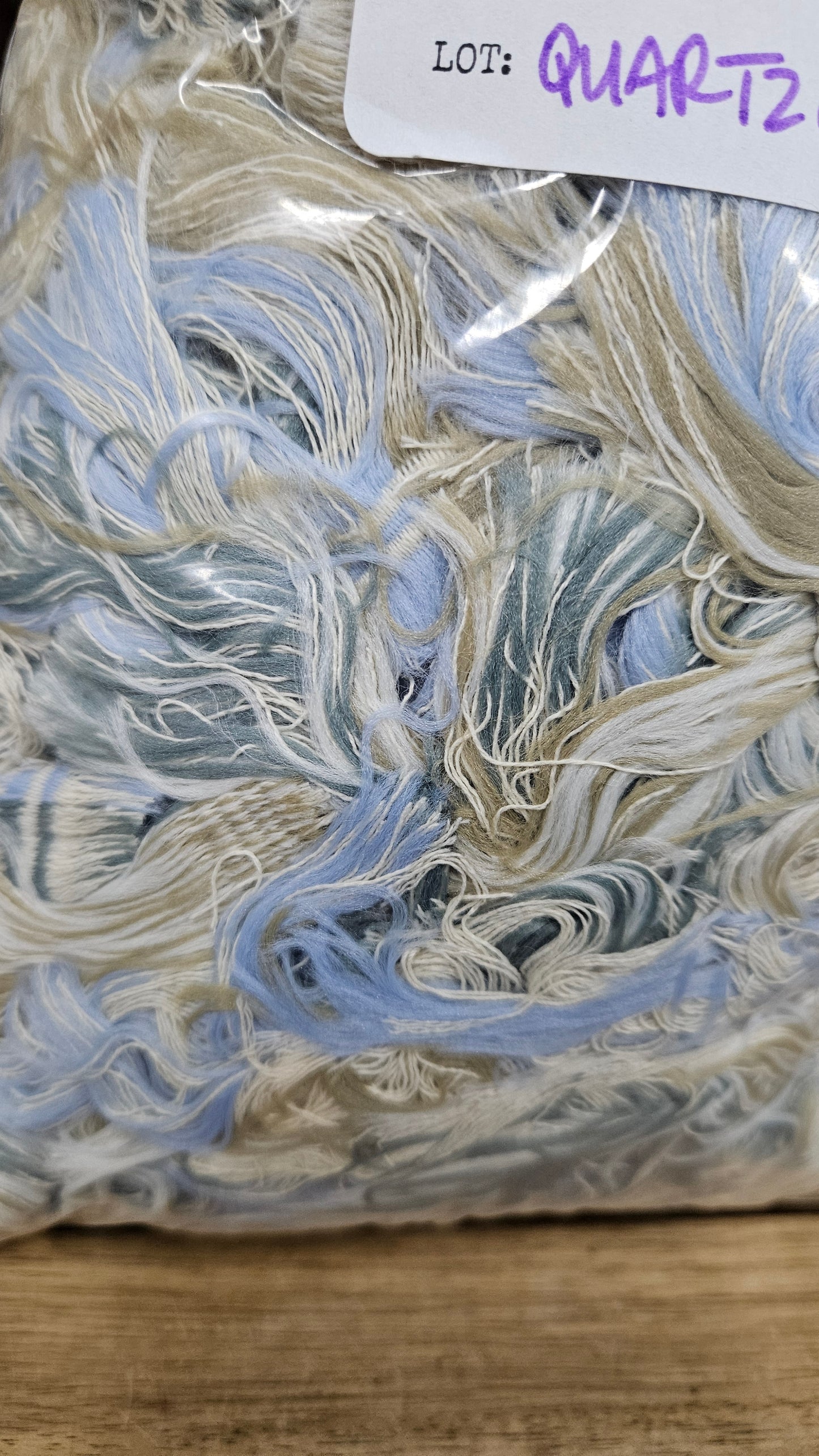 QUARTZ BEACH - shaggy fringe ribbon for tapestry weaving and fiber art - QUARTZ05 (.6 lb)