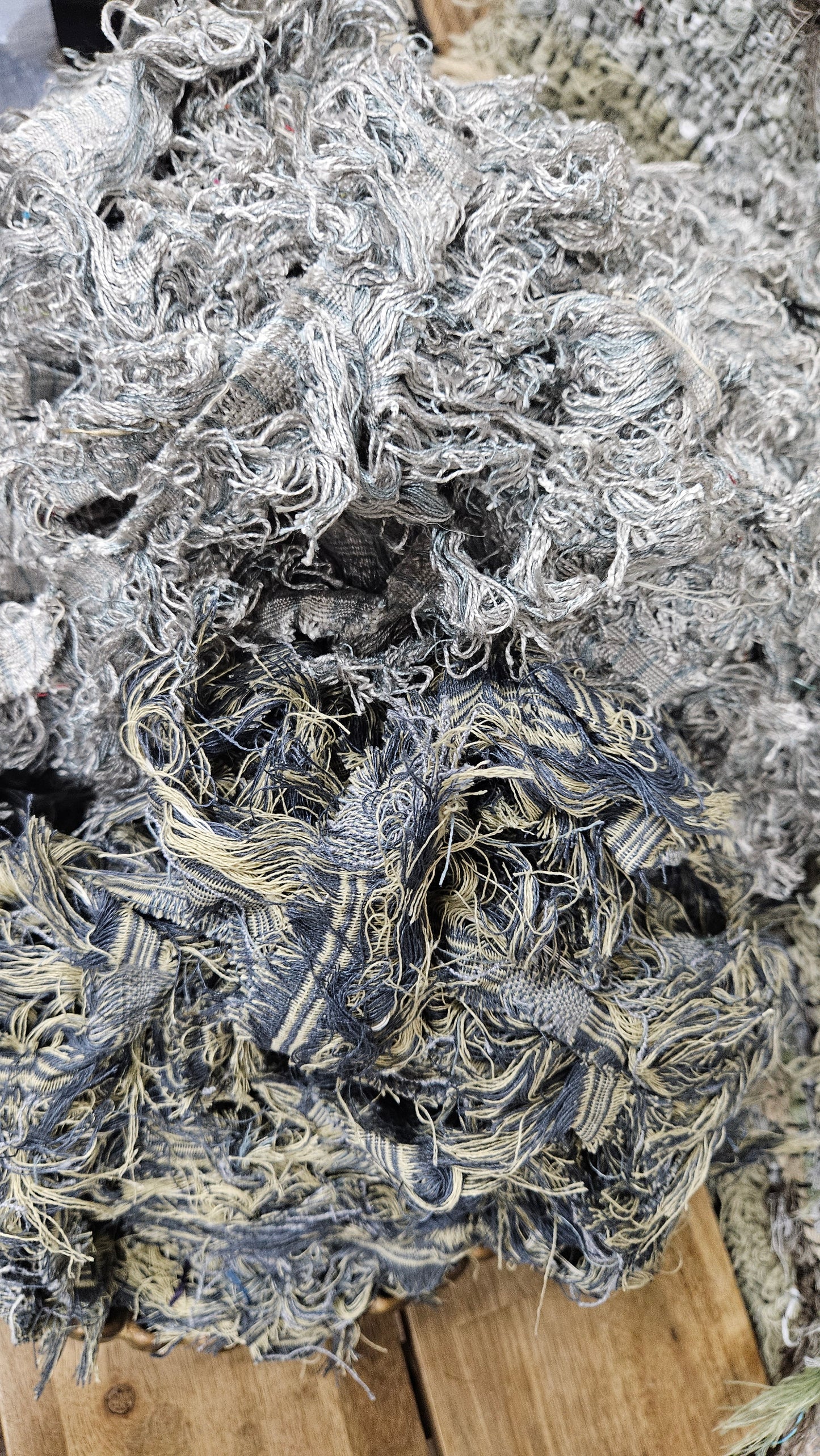 BULK 14 - shaggy fringe ribbon for tapestry weaving and fiber art - 4.8 POUNDS