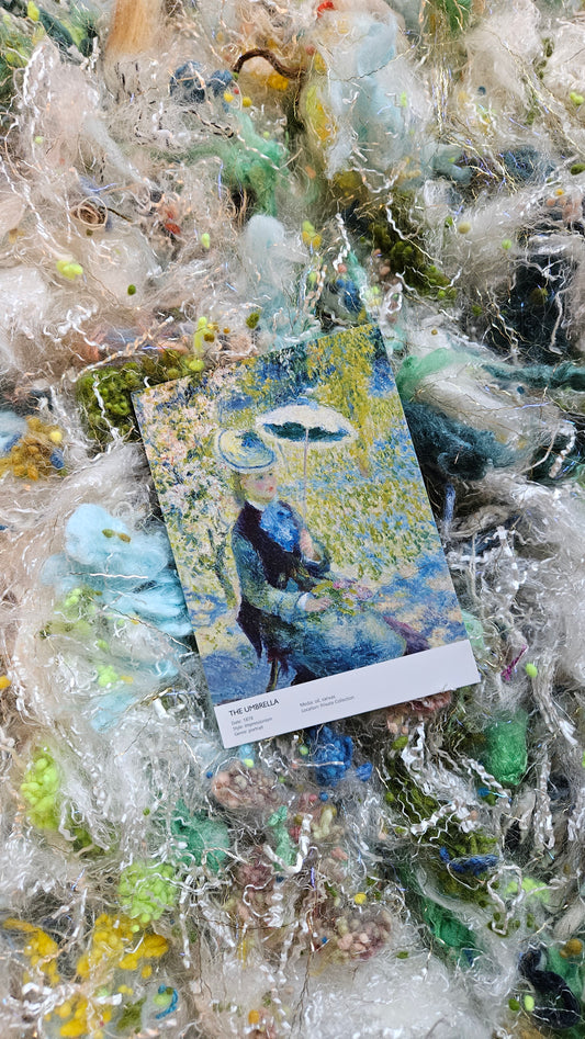 THE UMBRELLA - faux silk limited edition Renoir Impressionist inspired fiber art texture for blending, felting, and papermaking - 2 oz | 57 g