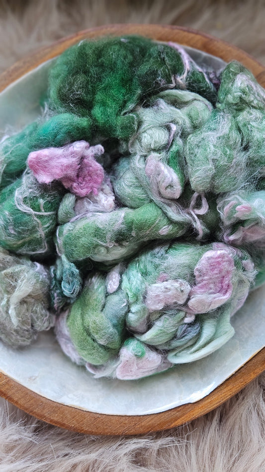 Mochi - hand-dyed fine wool and silky bamboo mill ends - 5 oz | 142 g