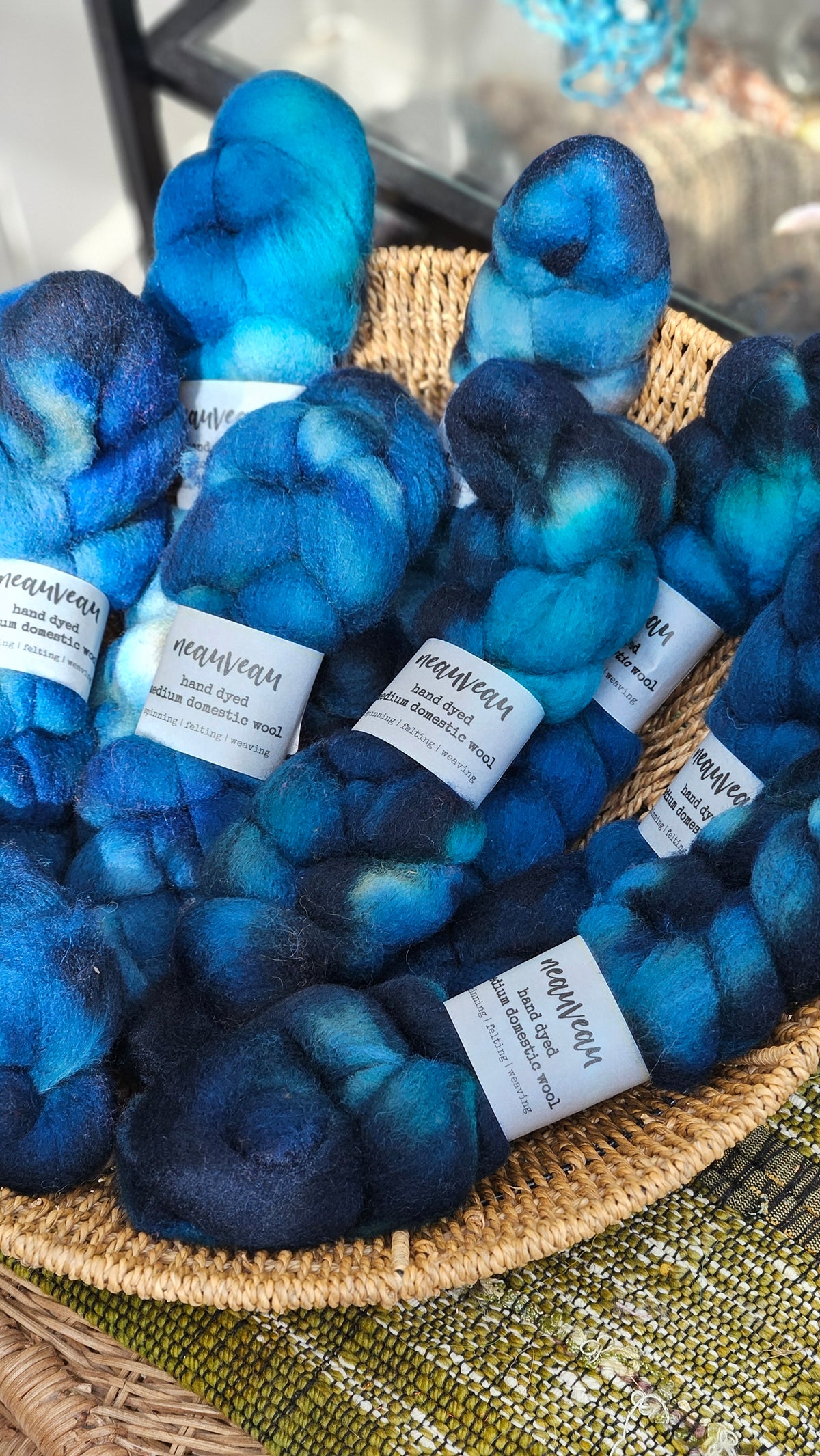 Magpie - hand dyed domestic wool roving for felting and blending - 2 ounces | 57 grams