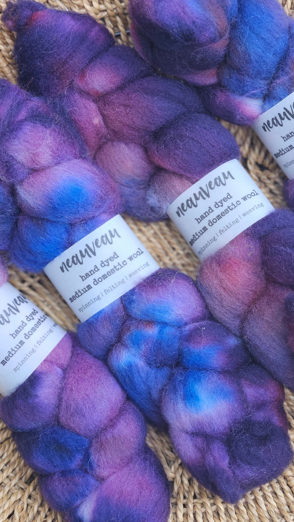 Bunting - hand dyed domestic wool roving for felting and blending - 2 ounces | 57 grams