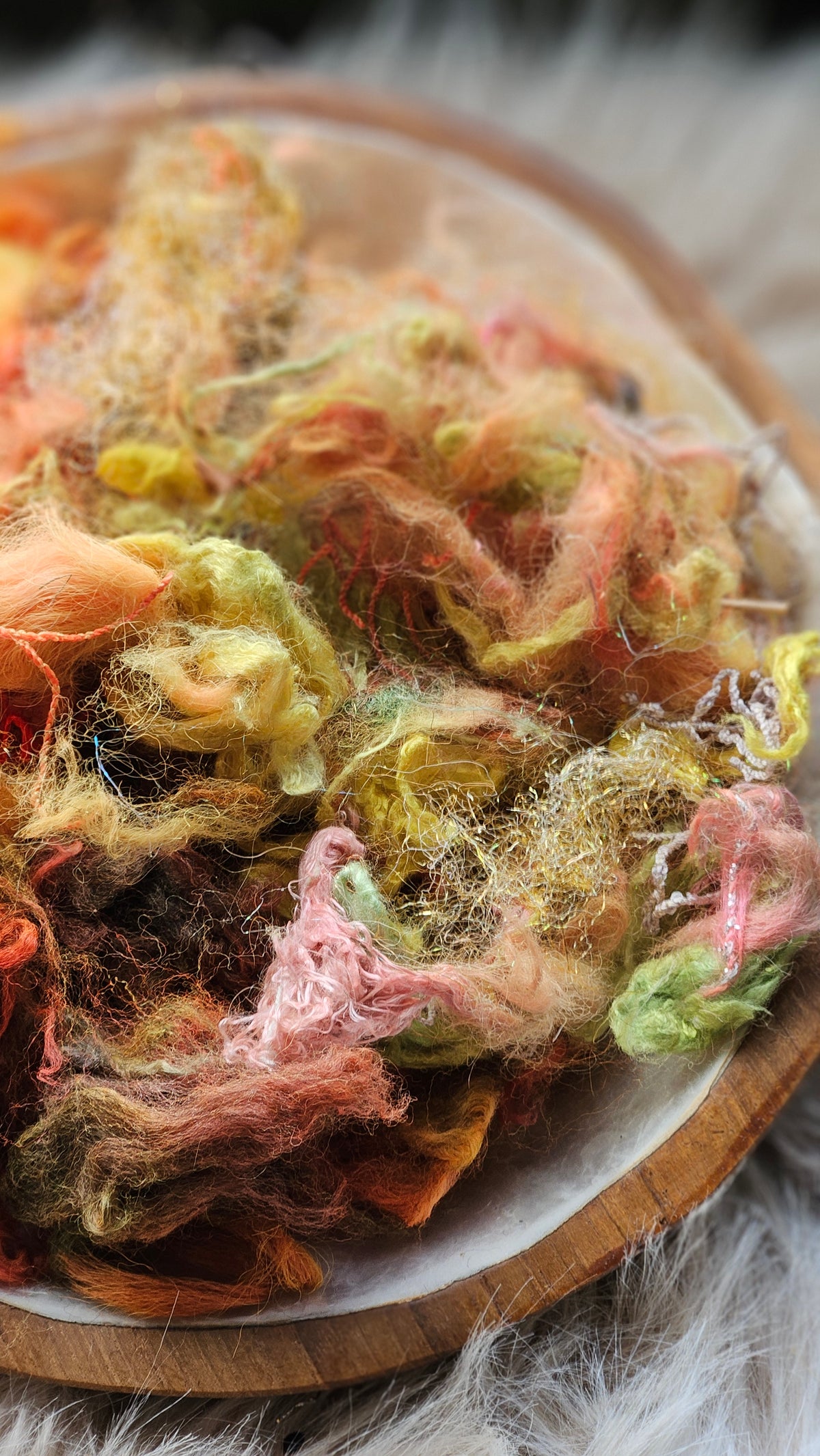 Halo and Honey - hand-dyed wool alpaca bamboo texture blend - 4 ounces | 114 grams
