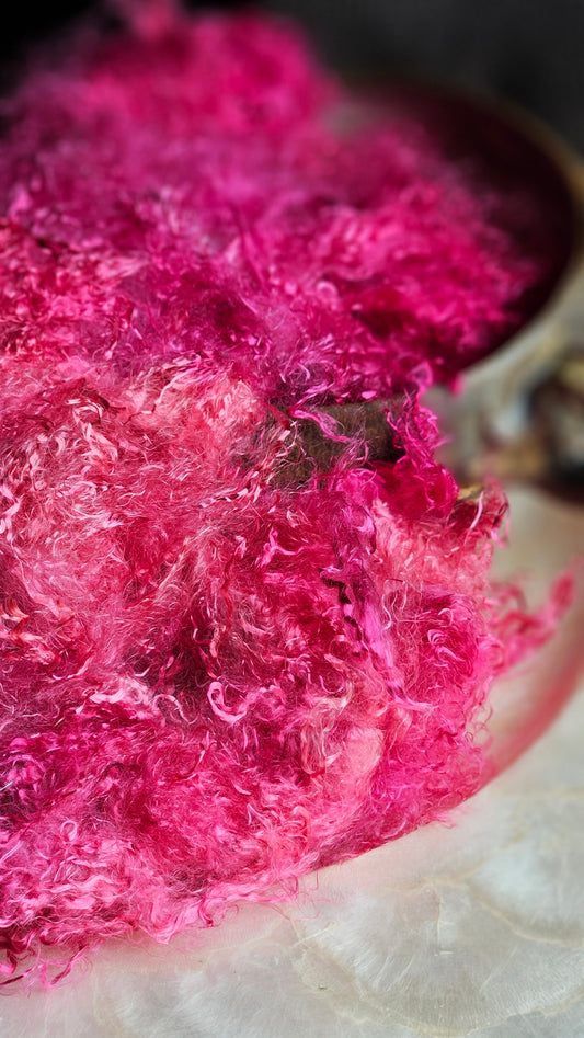 ERYTHRITE - hand-dyed eucalyptus crimp faux-silk for art yarn embellishing, fiber blending, felting, and papermaking - 2 oz | 57 g
