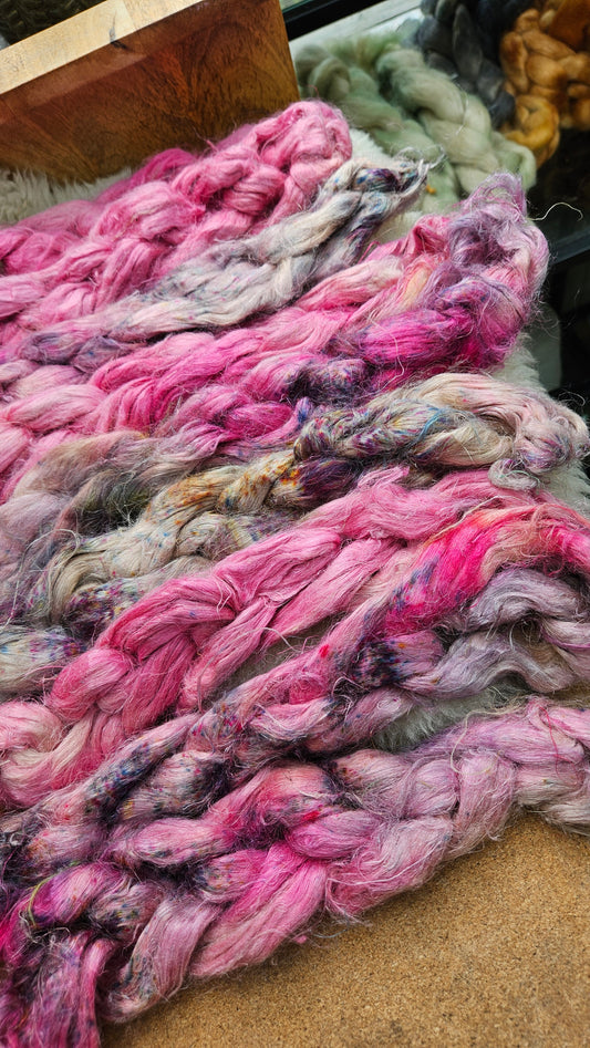 ISOLDE Hand-Dyed Fine Hemp for fiber art, texture blending, and papermaking - 2 ounces | 57 grams