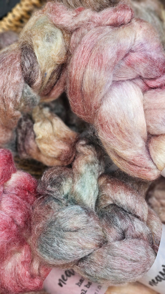 Dawn Pearl - wool bamboo roving for felting and blending - 2 ounces | 57 grams