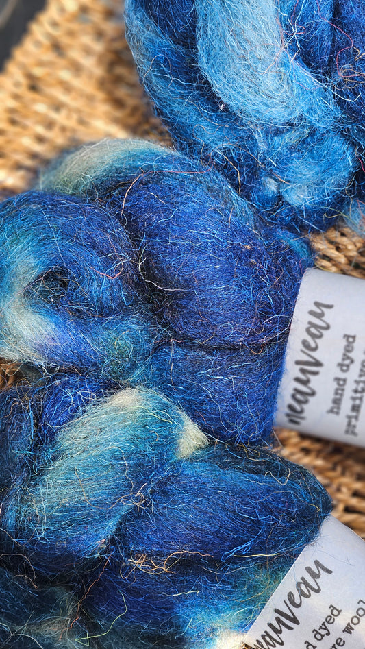 Woolhouse - primitive hand dyed wool roving for felting and blending - 2 ounces | 57 grams