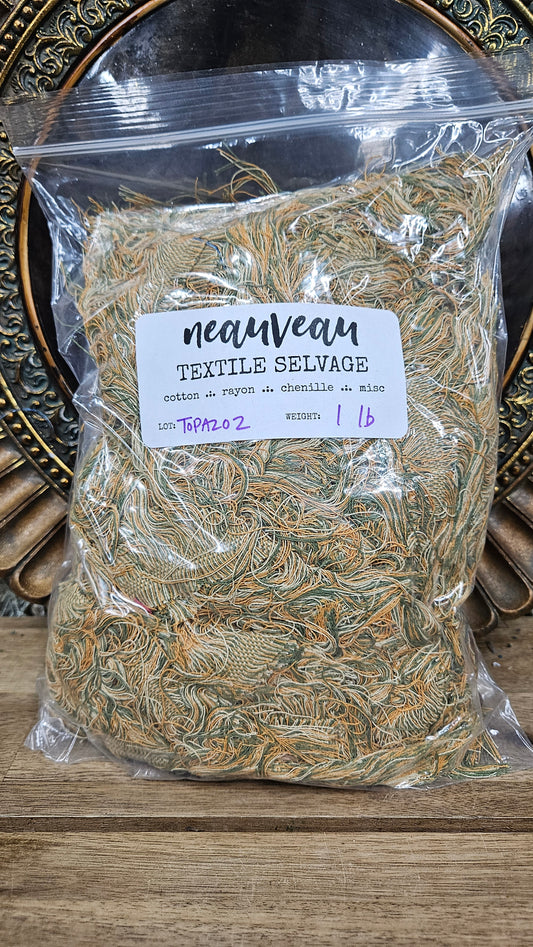 TOPAZ FIELDS - shaggy fringe ribbon for tapestry weaving and fiber art - TOPAZ02 (1 lb)