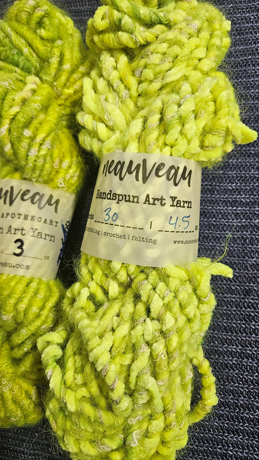 Handspun Yarn Lot - 4 Skeins Neonberry
