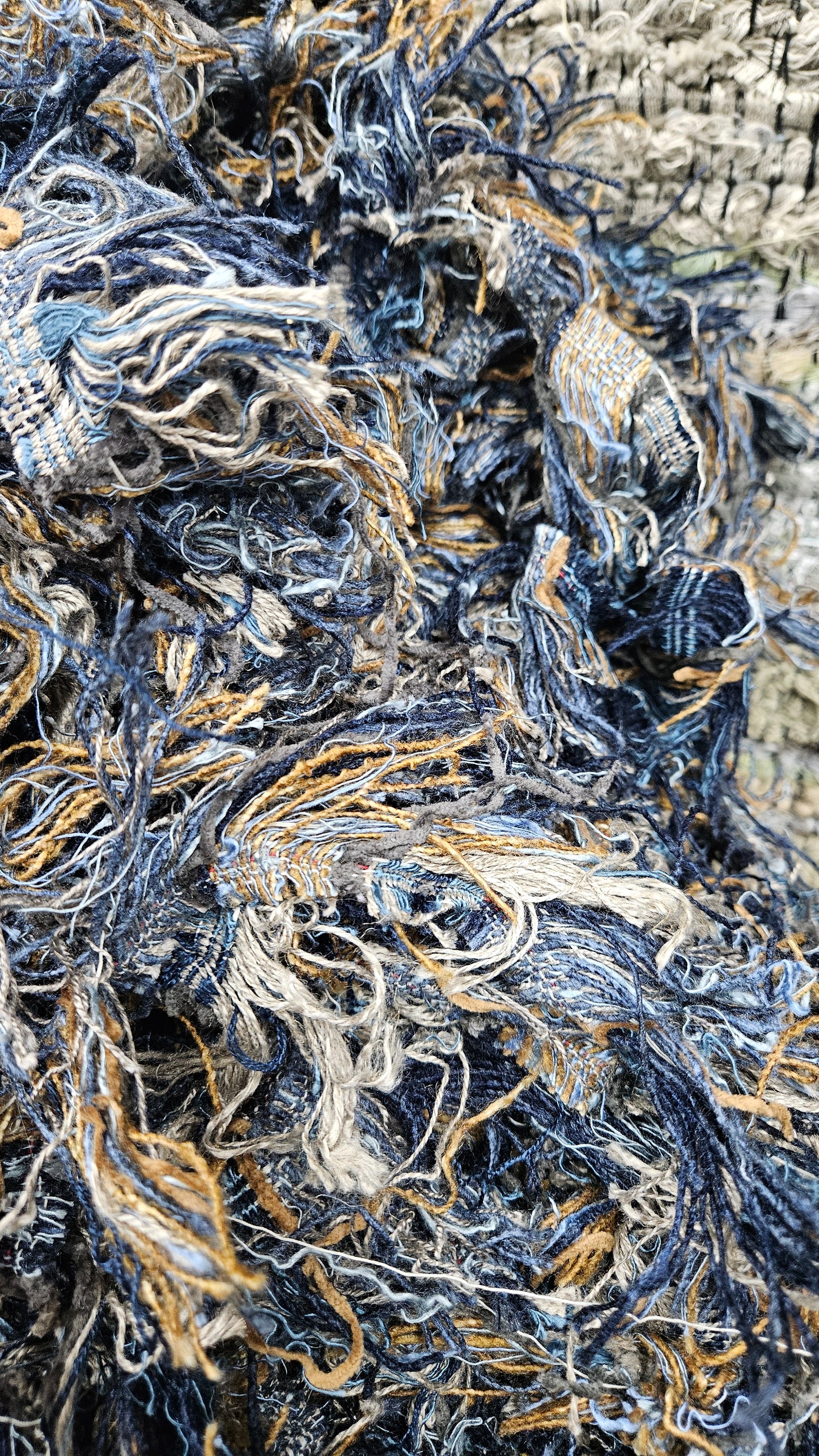 BULK 07 - shaggy fringe ribbon for tapestry weaving and fiber art - 4.5 POUNDS