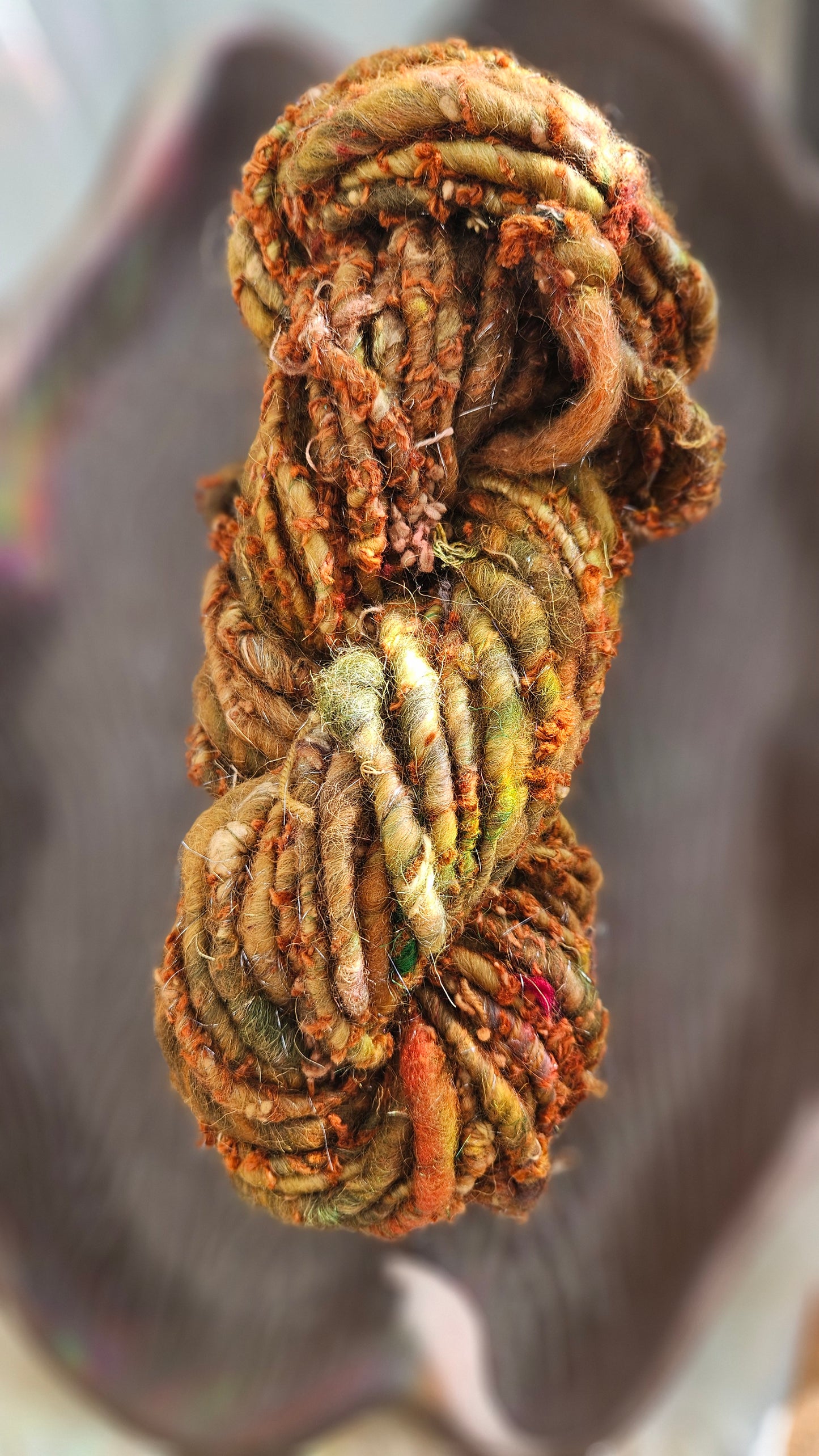 EMBER SPIRAL - Bulky Handspun Art Yarn XL Skein - 36 yards | 6 ounces | 170 grams