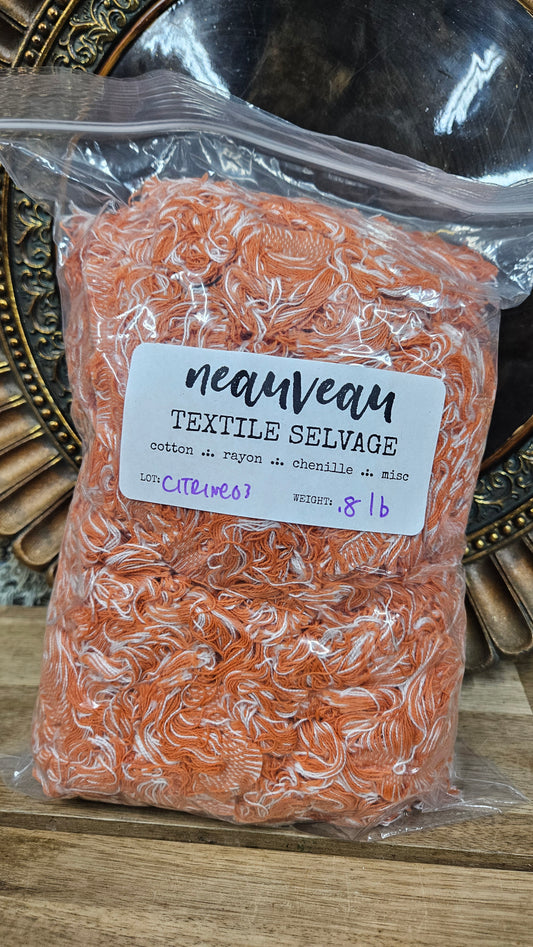 GRAND CANYON - shaggy fringe ribbon for tapestry weaving and fiber art - CITRINE03 (.8 lb)