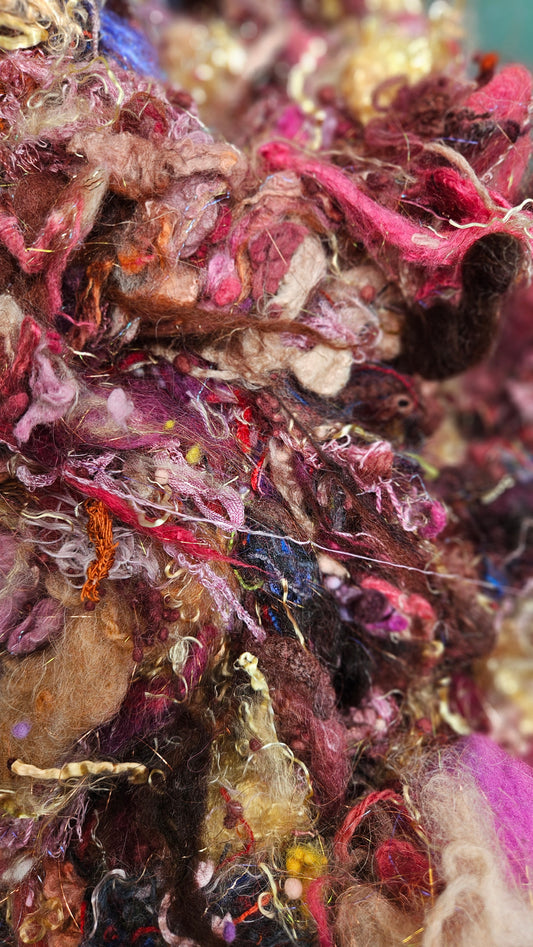 AMETHYST - limited edition Mucha Art Nouveau inspired alpaca bamboo texture mix for fiber blending and felting - 3 oz | 85 g