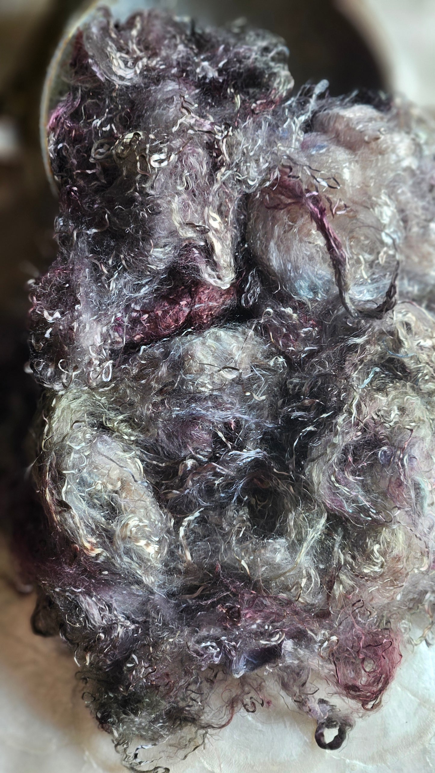 HIDDENITE - hand-dyed eucalyptus crimp faux-silk for art yarn embellishing, fiber blending, felting, and papermaking - 2 oz | 57 g