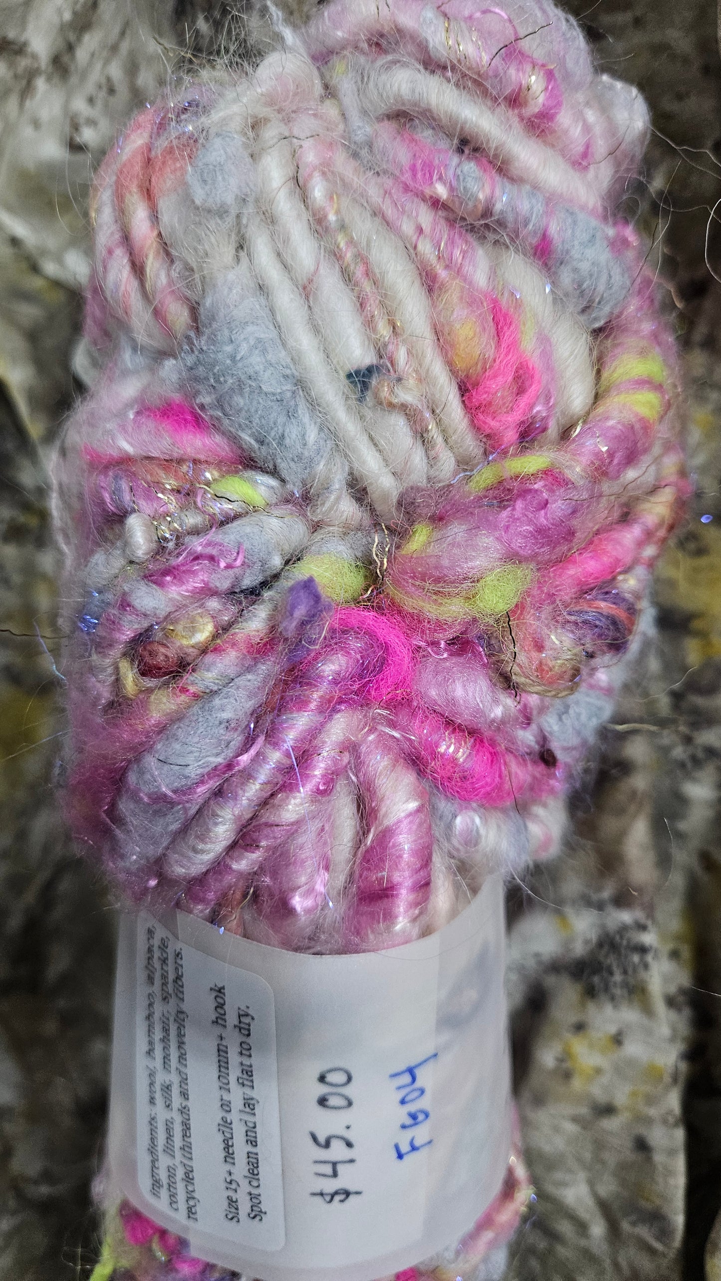 Handspun Bulky Art Yarn - Fairy Godmother 04