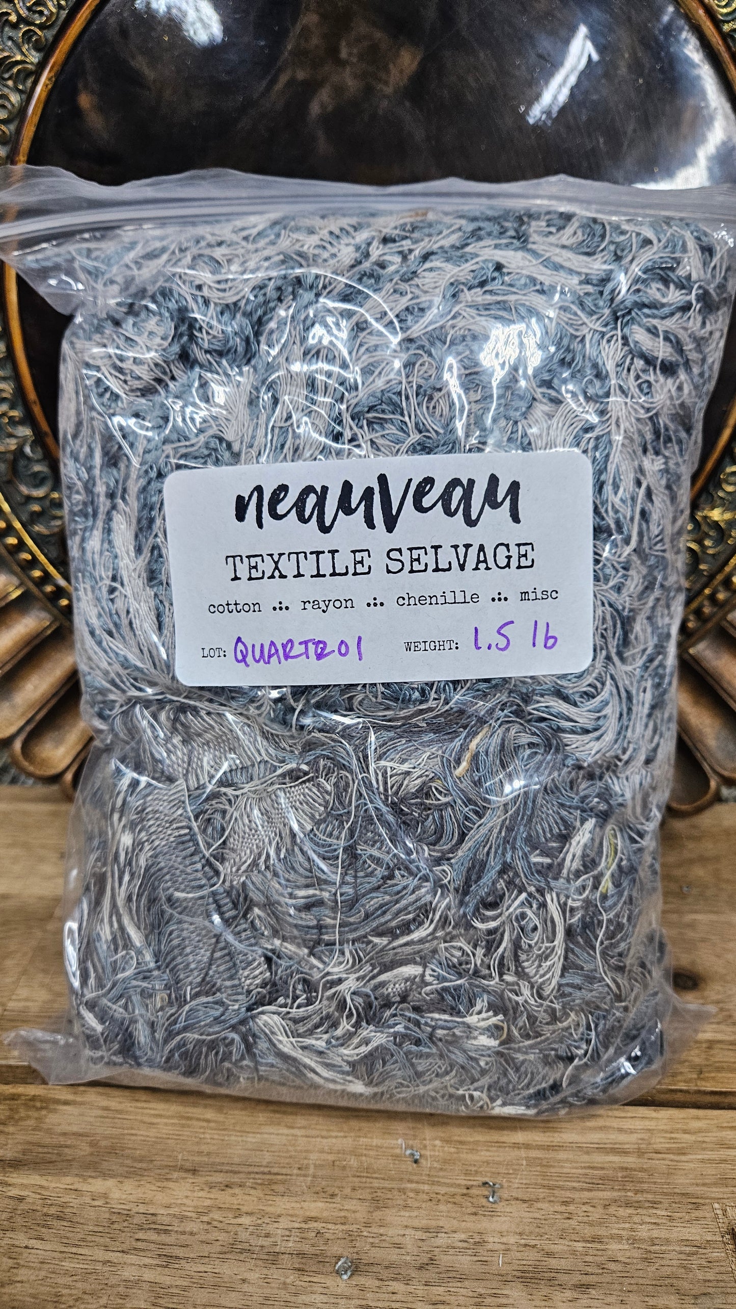 QUARTZ BEACH - shaggy fringe ribbon for tapestry weaving and fiber art - QUARTZ01 (1.5 lb)