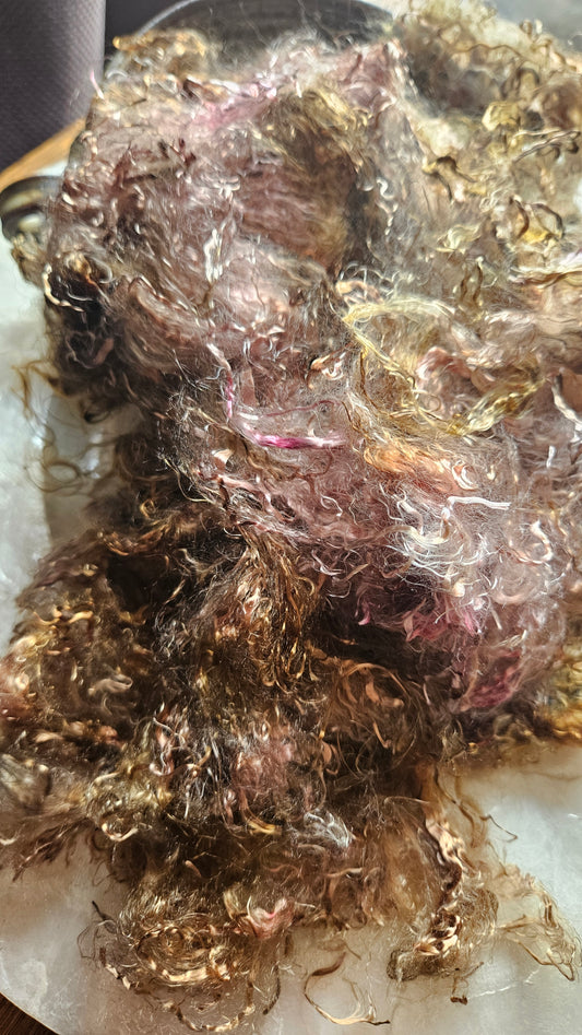 LEGRANDITE - hand-dyed eucalyptus crimp faux-silk for art yarn embellishing, fiber blending, felting, and papermaking - 2 oz | 57 g