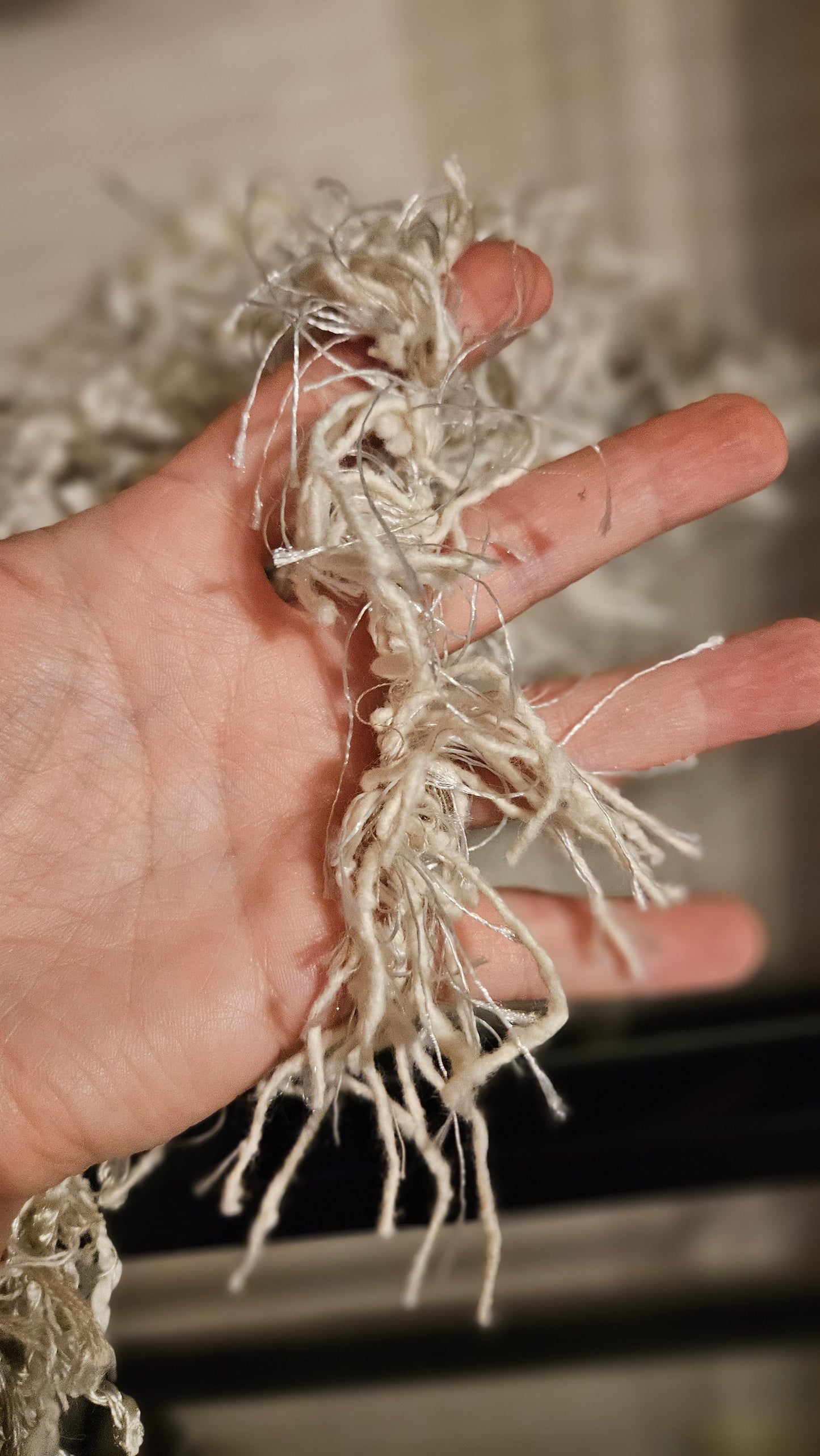 6 Skeins of Super Bulky Experimental Fringe Garland Shaggy Boa Selvedge Yarn