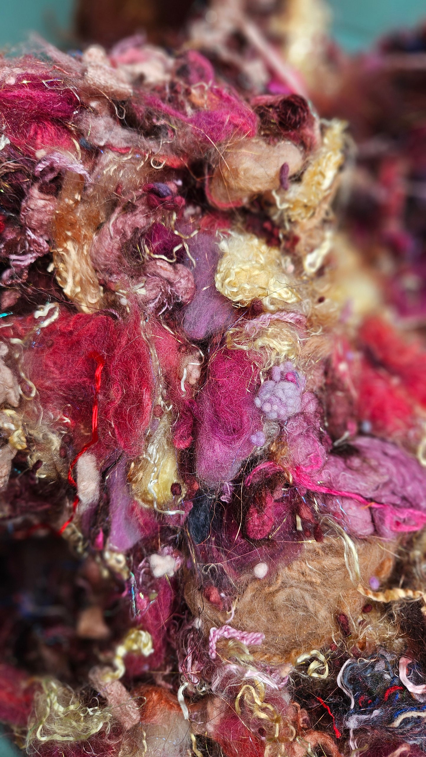 AMETHYST - limited edition Mucha Art Nouveau inspired alpaca bamboo texture mix for fiber blending and felting - 3 oz | 85 g