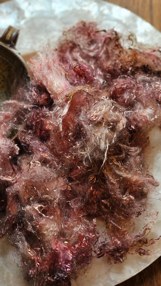 SERANDITE - hand-dyed eucalyptus crimp faux-silk for art yarn embellishing, fiber blending, felting, and papermaking - 2 oz | 57 g