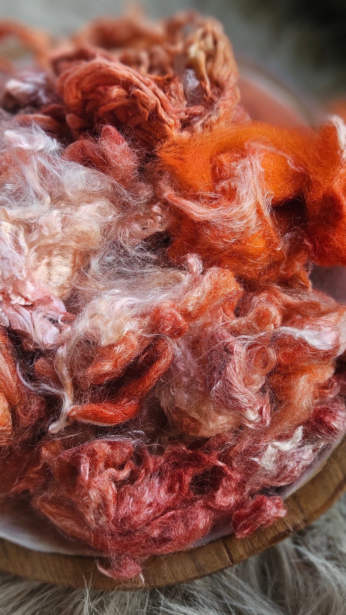 Rum Punch - hand-dyed fine wool and silky bamboo mill ends - 5 oz | 142 g