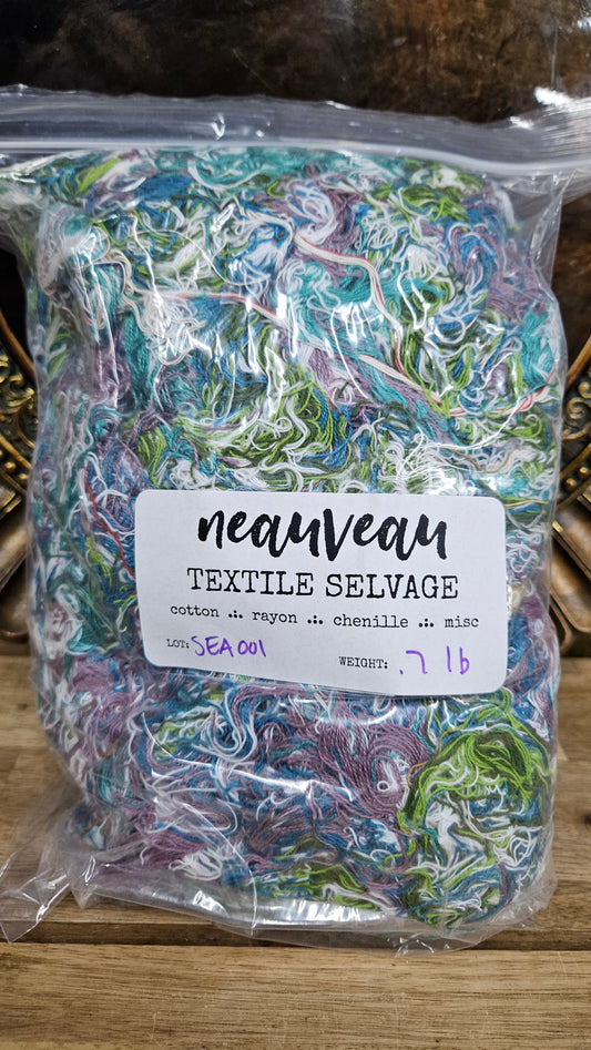 OCTOPUS GARDEN - shaggy fringe ribbon for tapestry weaving and fiber art - SEA001 (.7 lb)