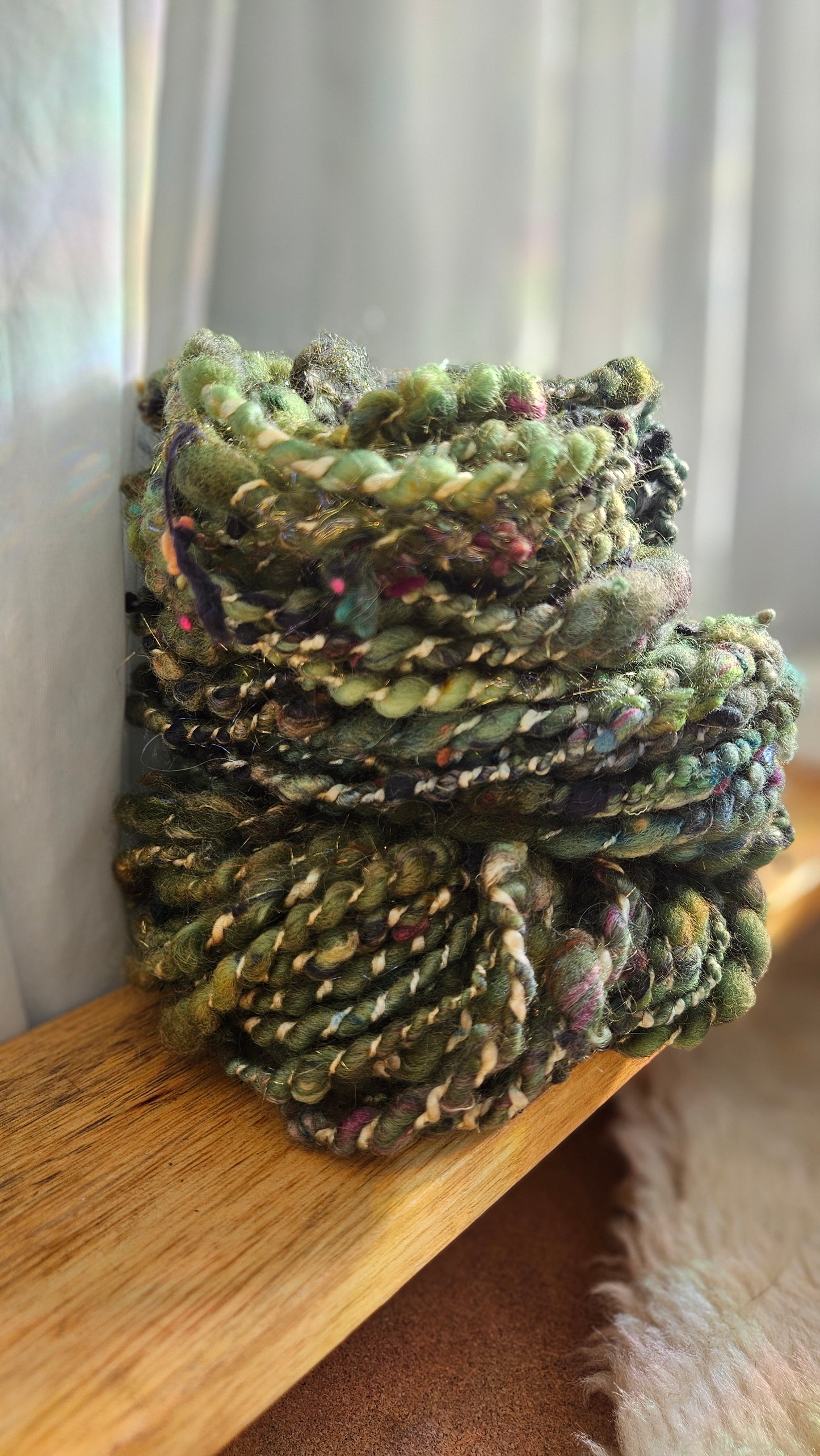 RIVER HYMN - Bulky Handspun Art Yarn XL Skein - 40 yards | 4 ounces | 113 grams