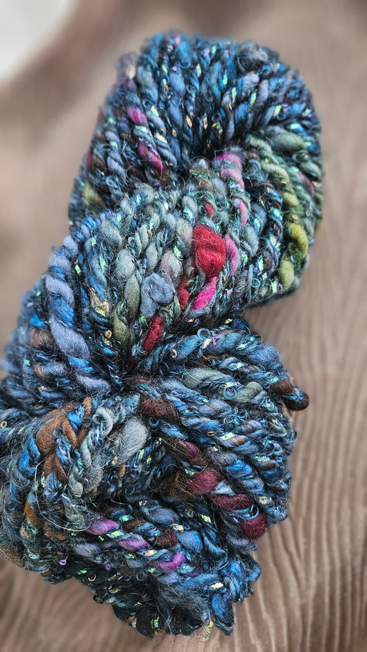 MEADOWLIGHT - Bulky Handspun Art Yarn XL Skein - 40 yards | 5.2 ounces | 147 grams