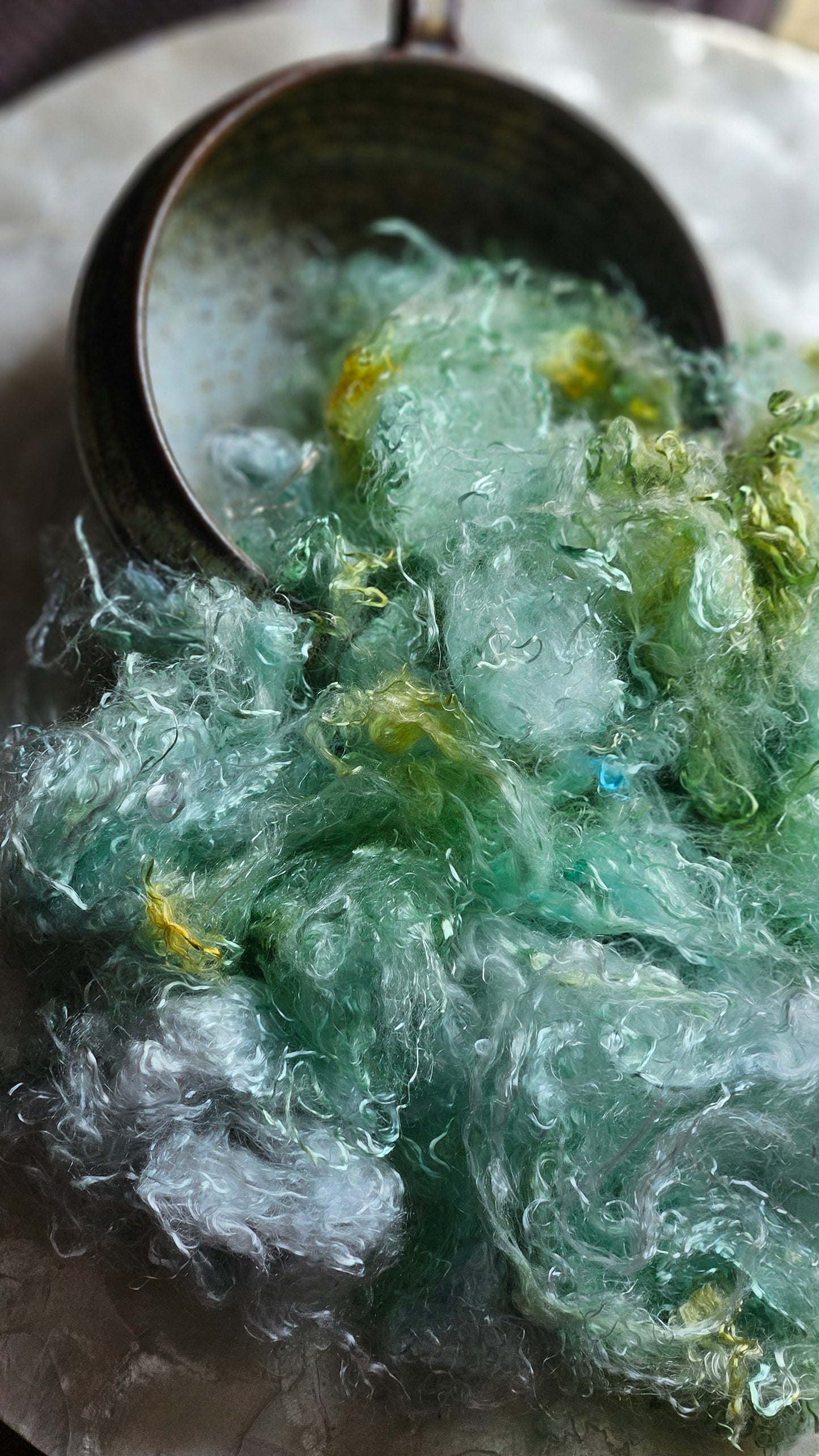 SERAPHINITE - hand-dyed eucalyptus crimp faux-silk for art yarn embellishing, fiber blending, felting, and papermaking - 2 oz | 57 g