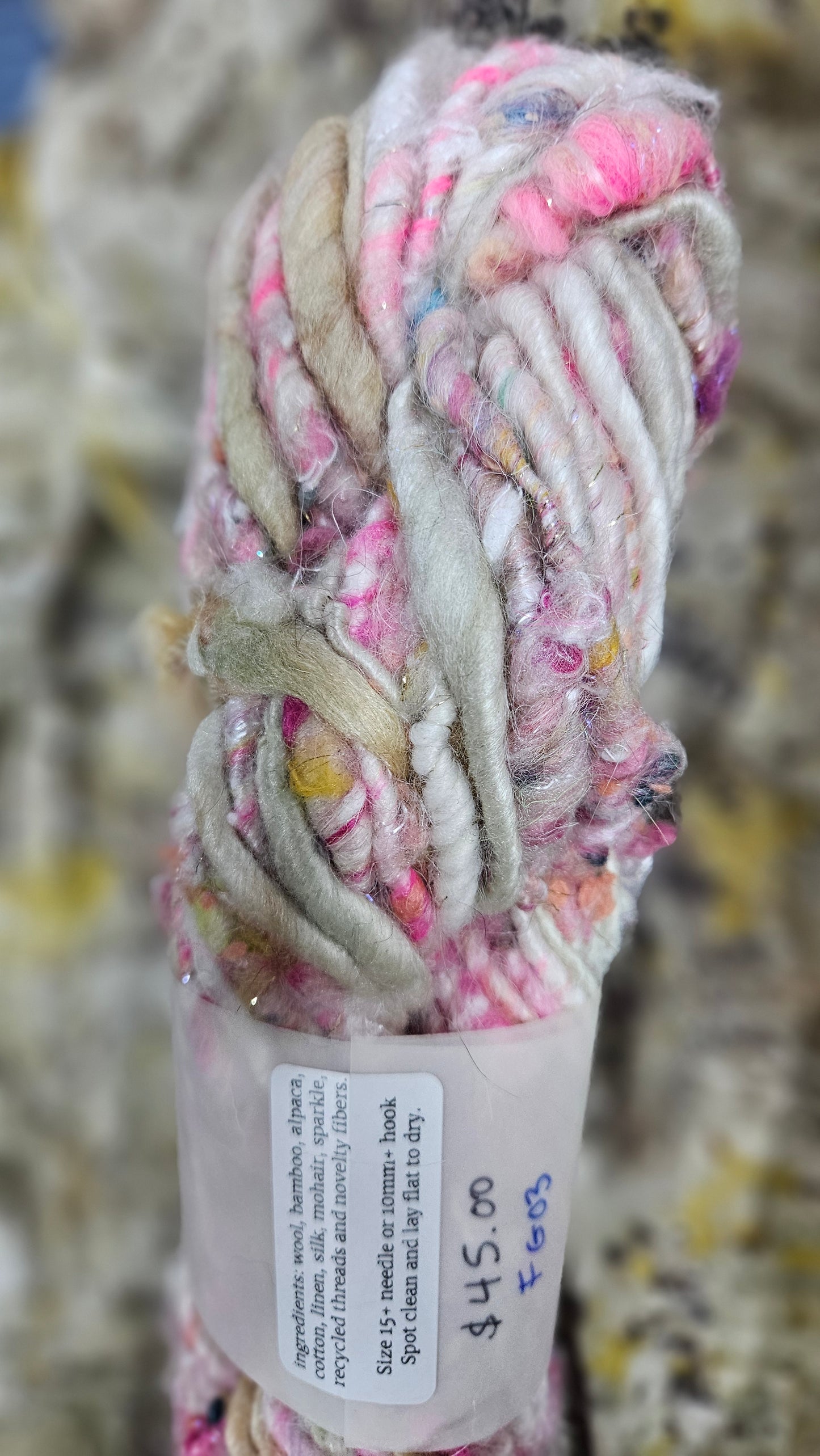 Handspun Bulky Art Yarn - Fairy Godmother 03