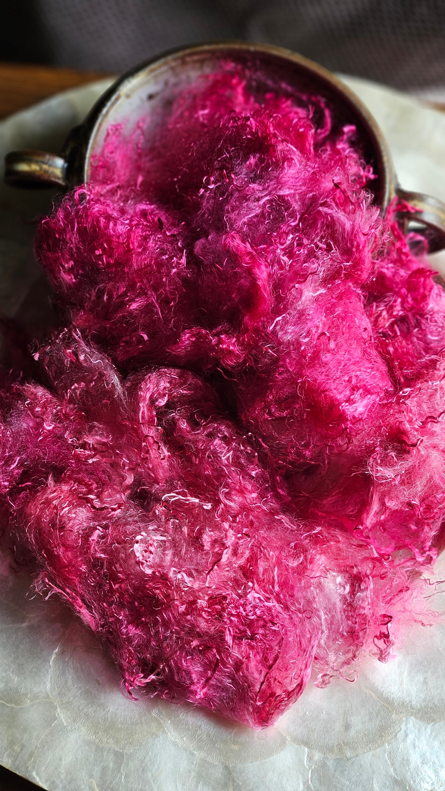 ERYTHRITE - hand-dyed eucalyptus crimp faux-silk for art yarn embellishing, fiber blending, felting, and papermaking - 2 oz | 57 g