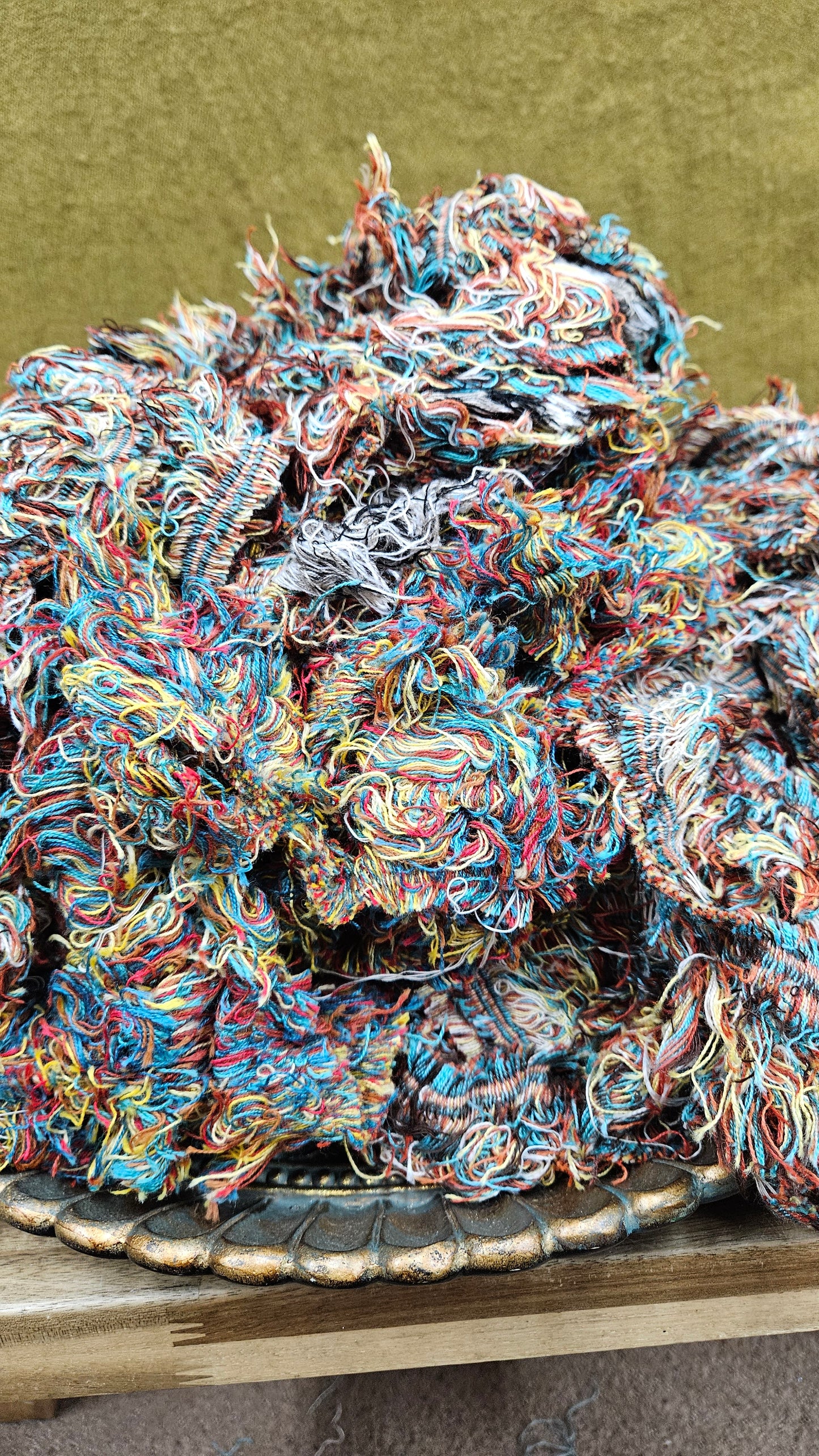 MIDCENTURY - shaggy fringe ribbon for tapestry weaving and fiber art - 3.3 POUNDS