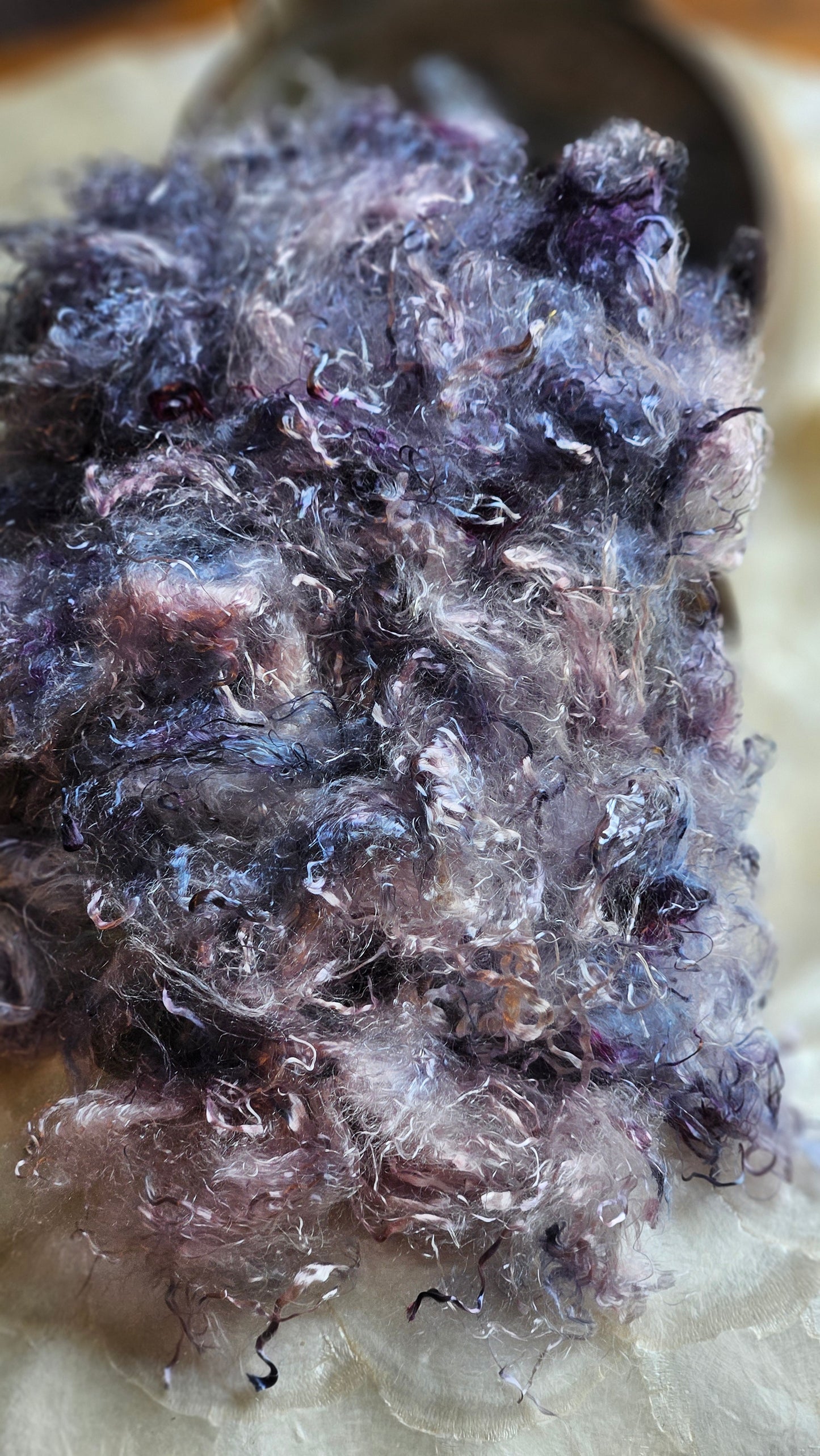 SCORODITE - hand-dyed eucalyptus crimp faux-silk for art yarn embellishing, fiber blending, felting, and papermaking - 2 oz | 57 g