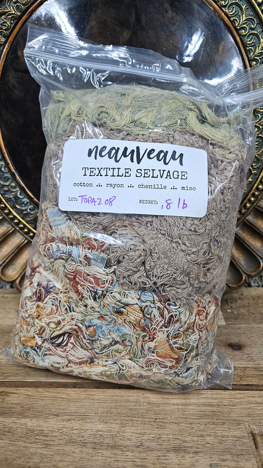 TOPAZ FIELDS - shaggy fringe ribbon for tapestry weaving and fiber art - TOPAZ08 (.8 lb)