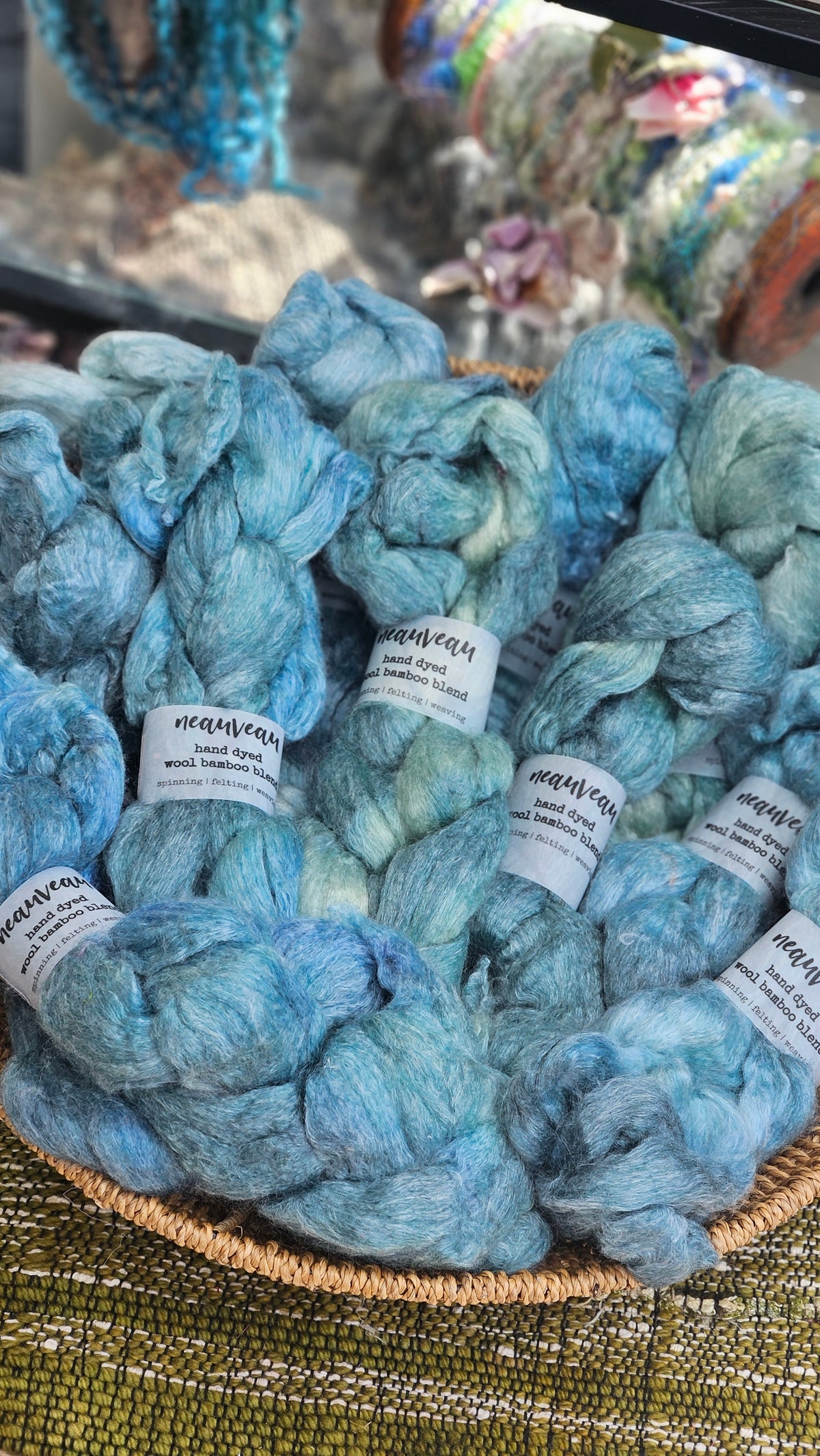 Sea Pearl - wool bamboo roving for felting and blending - 2 ounces | 57 grams