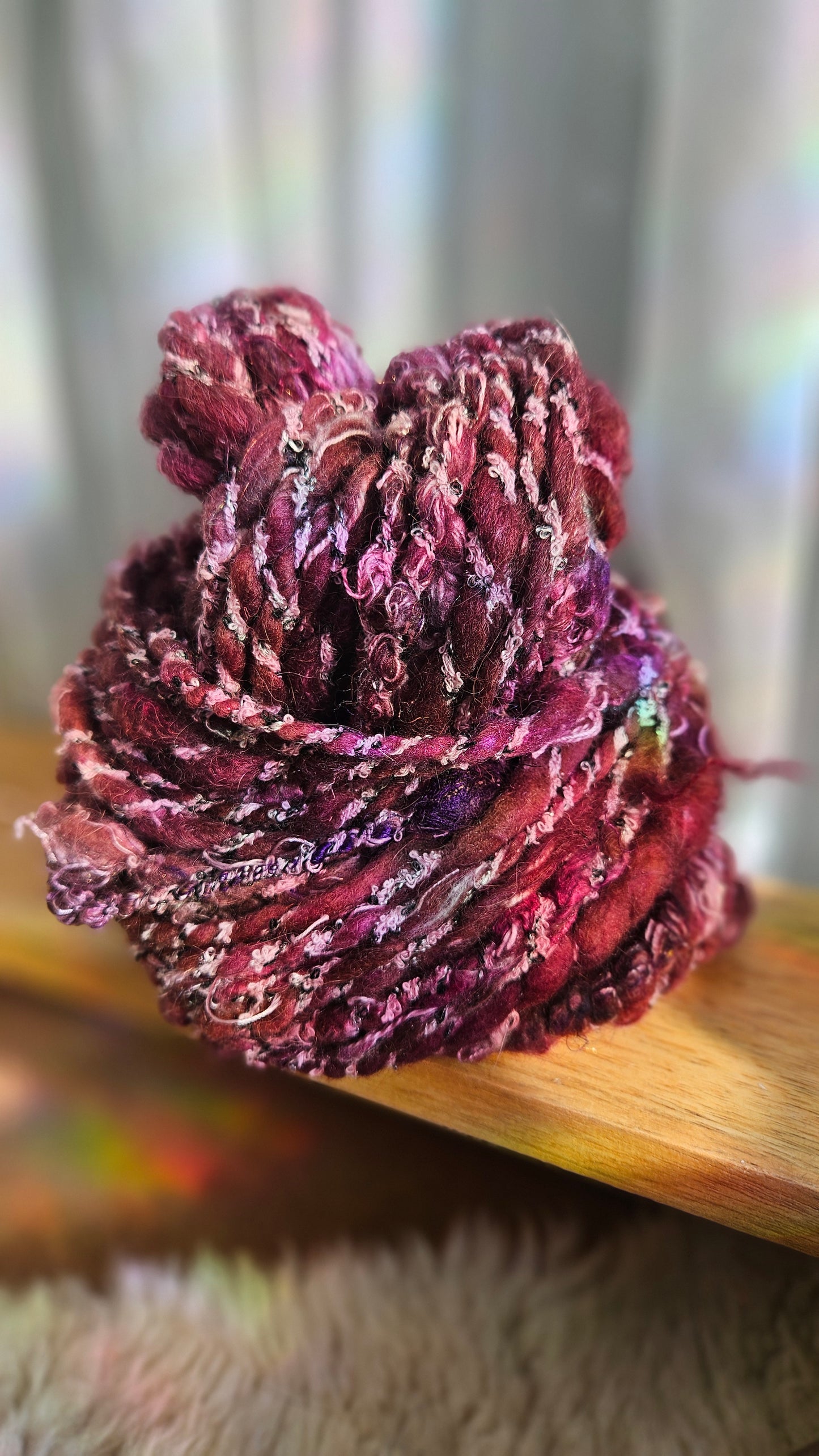 QUIET HEARTH - Bulky Handspun Art Yarn XL Skein - 40 yards | 3.6 ounces | 102 grams