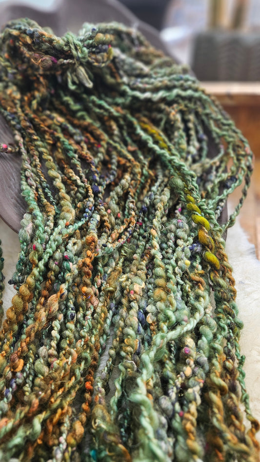 LAUREL VEIL - Bulky Handspun Art Yarn XL Skein - 60 yards | 6.8 ounces | 193 grams