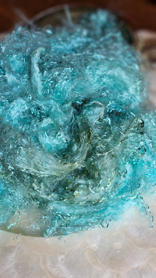 BROOKITE - hand-dyed eucalyptus crimp faux-silk for art yarn embellishing, fiber blending, felting, and papermaking - 2 oz | 57 g