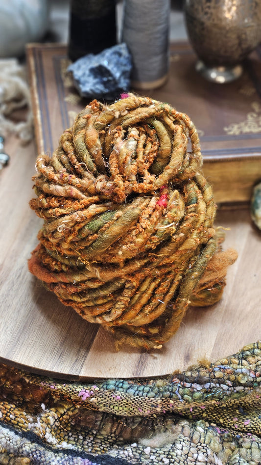 Handspun Bulky Art Yarn - 36 yards | 6 ounces - Botticelli Portrait 01
