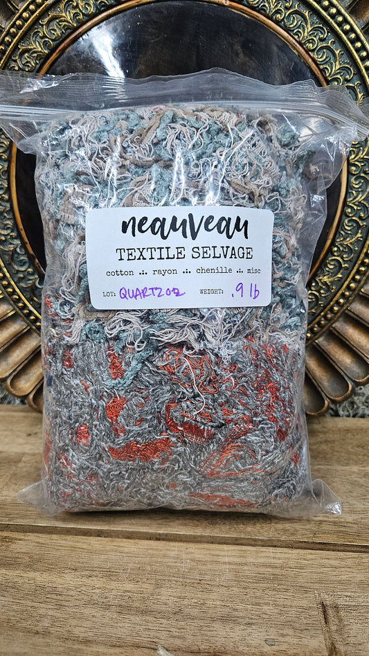 QUARTZ BEACH - shaggy fringe ribbon for tapestry weaving and fiber art - QUARTZ02 (.9 lb)