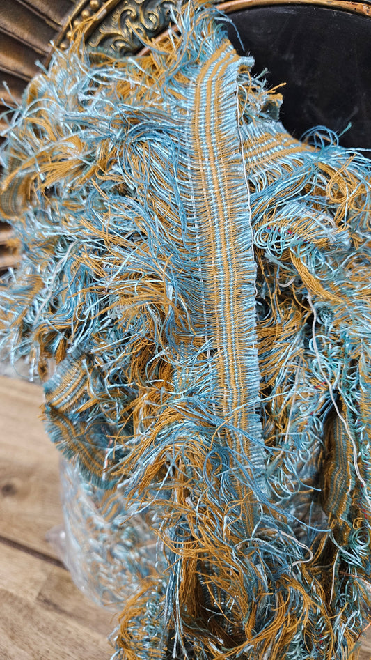 TOPAZ FIELDS - shaggy fringe ribbon for tapestry weaving and fiber art - TOPAZ10 (1.5 lb)
