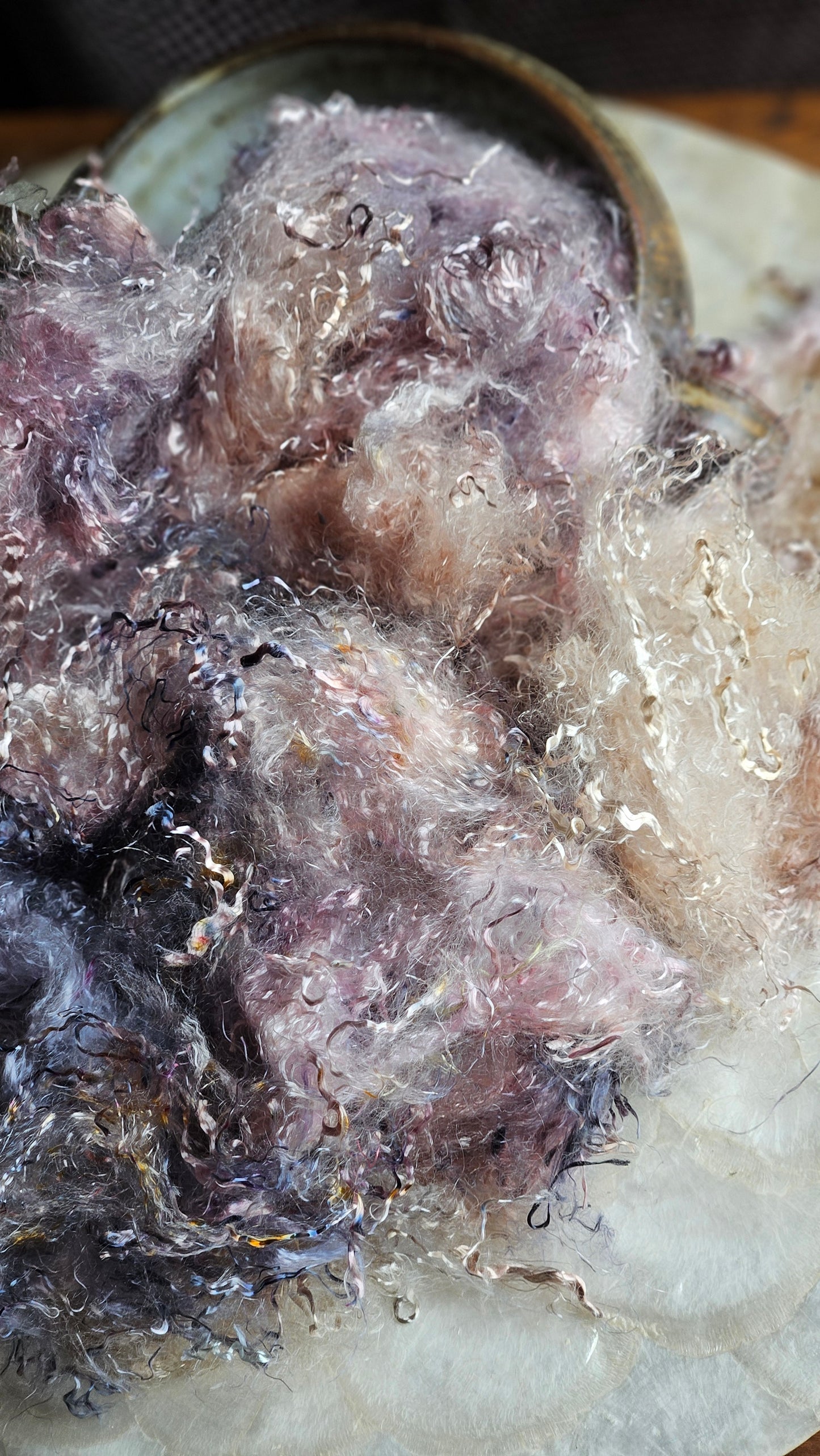 MORGANITE - hand-dyed eucalyptus crimp faux-silk for art yarn embellishing, fiber blending, felting, and papermaking - 2 oz | 57 g