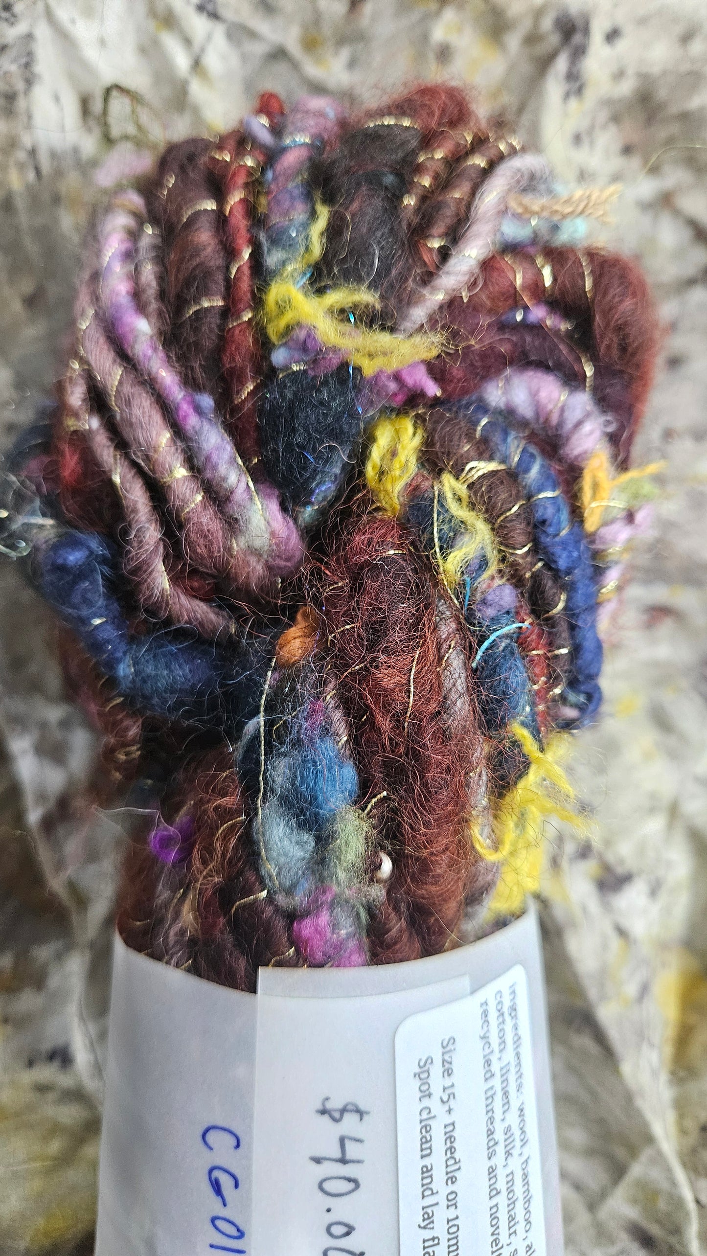 Handspun Bulky Art Yarn - Cinnamon Grove 01